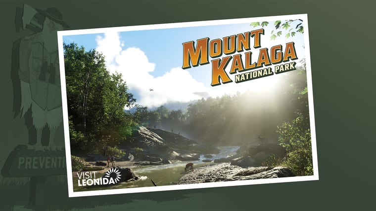 Official Visit Leonida postcard artwork for Mount Kalaga National Park